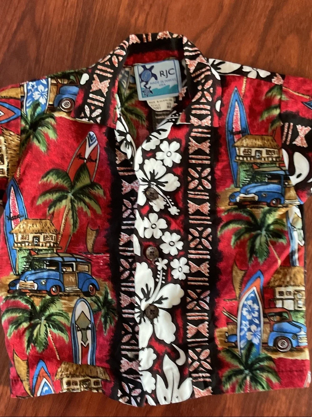 Hawaiian Print Baby button down shirt and shorts -Piece - Tropical
